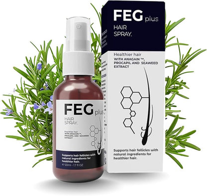 FEG PLUS Hair & Beard Regrowth Spray 50ml – Anti Hair Loss Formula