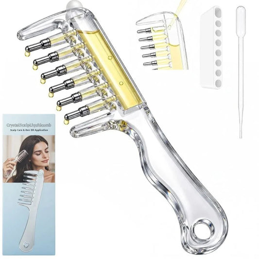 Transparent Hair Oil Applicator Comb | Refillable Scalp Massage Comb with Built-In Oil